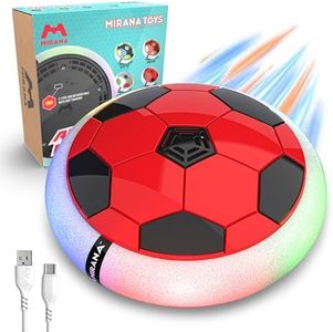 Mirana Air Football Smart Toy for Kids | 3-Mode USB Type-C Rechargeable Hover Ball | Indoor Electric Hoverball with LED Lights | Birthday Gift for Boys & Girls 2 3 4 5 6 7 8 9 10 Years (Red)
