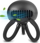 Andrti Portable Bladeless Mini Handheld Fan with Flexible Tripod - Clip on Stroller Fan, 3 Speeds, Rechargeable Battery Operated for Stroller, Car Seat, Crib, Bike and Desktop (Black_2)