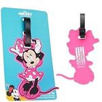 Disney Luggage Tags for Suitcase, Baggage Identification for Travel Name Address (Pink Minnie)