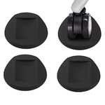 Bed Wheel Stoppers,4 PCS Anti-Sliding Castor Wheels Feet Stoppers Pads,Rubber Castor Cups for Wooden Floors,Divan Wheel Stoppers (Black)