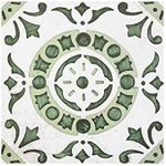 Retro Self Adhesive 12-Inch Vinyl Floor Tiles, 20 Tiles - 12" x 12", Green Medallion Pattern - Peel & Stick, DIY Flooring for Kitchen, Dining Room, Bedrooms & Bathrooms by Achim Home Decor