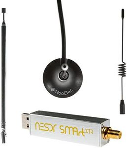 NESDR Smart XTR Bundle - Premium RTL-SDR w/Extended Tuning Range, Aluminum Enclosure, 0.5PPM TCXO, SMA Input & 3 Antennas. RTL2832U & E4000-Based Software Defined Radio