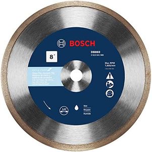 BOSCH DB869 8 In. Rapido Premium Continuous Rim Diamond Blade with 5/8 In. Arbor for Wet Cutting Applications in Glass Tile, Ceramic Tile