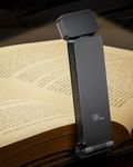 86lux Reading Light, Rechargeable Book Light for Reading in Bed, Ultralight Clip-on LED Bookmark Lamp with 3 Amber Colors & Stepless Dimming for Night Reading for Book Lovers, Kids, Grey