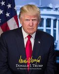 President Donald Trump Official Presidential Portrait With Signature 8.5" X 11" Silver Halide Photo Print