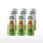 Tipsy Tiger Fresh Lime Soda, Sparkling Lemonade, Naturally Refreshing,Made with Natural Flavours | 250ML (Pack of 6) | Less than 6% added sugar | Use as cocktail mixer