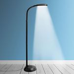 Kenley Daylight Reading Lamp Floor Standing - 12W LED Standard Reading Light for Living Room, Bedroom or Study - Energy Saving Bulb with Adjustable Brightness - Natural Bright Light Craft Floor Lamps