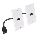 Cable Matters 2-Pack 1-Port HDMI Wall Plate in White (Supports 4K UHD, HDR, ARC, Ethernet Pass-Thru)