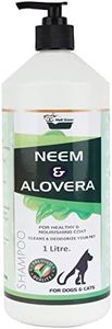 Medilogy Biotech Dog Shampoo Neem Aloe Vera 1 Litre Ayurvedic White Color Promotes Healthy Skin Coat Anti Bacterial Anti Fungal Anti Itch Anti Inflammatory, 1 Liters