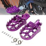 Dirt Bike Footpegs,Motorcycle Wide Foot Pegs Mx Foot Pedals Rests CNC With Springs for Sur Ron Light Bee CRF150F 2003-2019 CRF230F 2003-2019-Purple