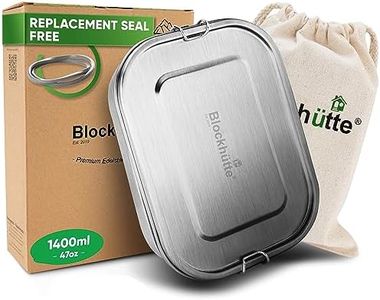 Blockhütte. Premium Stainless Steel Lunch Box I 1400 ml I includes Replacement Seal & Divider I The Improved Lunch Box is Leak-Proof & Easy to Clean I for Children & Adults