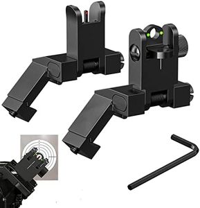 45 Degree Offset Flip Up Iron Sights | Aluminum Flip Up Sights | Canted Iron Sights Flip Up | Flip Up Iron Sights for Picatinny Rail Metal | Low Profile Flip Up Iron Sights | Black 45° Iron Sights