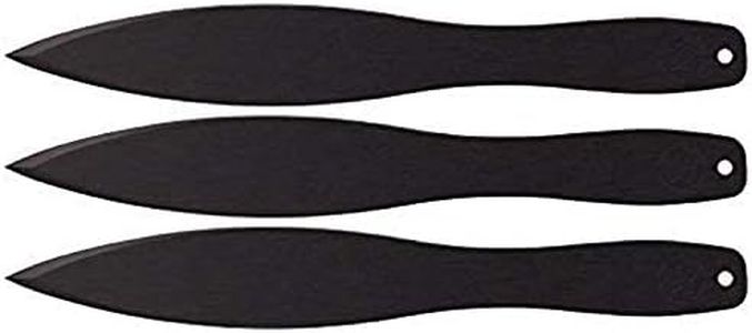 Cold Steel 12 Inch Long Black Carbon Steel Professional Throwing Knives (3 Pack)