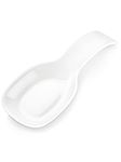 MALACASA Spoon Rest for Stove Top, Porcelain Spoon Holder for Kitchen Counter, Utensils Rest for Cooking Spatula Ladle Tongs, Drips-resistant, Ivory White, Series REGULAR