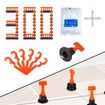 Tile leveling System Kit, 1/16” 300pcs Tile Levelers and 1500pcs 2mm Tile Spacers with 6 Special Wrenches, Tile Installation Tool Kit for Building Walls & Floors