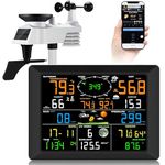 MULZI WiFi Weather Station with 8.3 Inch Large Display, Wireless Indoor/Outdoor Monitoring System, Rain Gauge, Temperature, Humidity, Wind Speed Sensor for Home