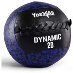 Yes4All B42T 9 kg Dynamic Wall Ball/Soft Medicine Ball, Wall Med Ball for Full Body Workout and Strength Exercise, Camuflaje azul marino