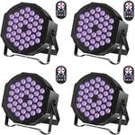 Black Lights, 36 LEDs UV Par Lights DMX512 with Remote Control Stage DJ Light for Party, Bar, Stage, Christmas, Halloween, Wedding (4 Pack)