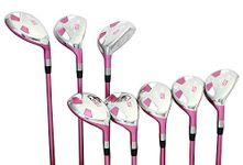 Majek Golf Pink Senior Ladies Hybrids Irons Set New Women Best All True Hybrid Ultra Light Weight Forgiving Fuchsia Woman Complete Package Includes 4 5 6 7 8 9 PW SW Lady Flex Utility Clubs