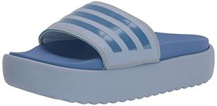 adidas womens ADILETTE PLATFORM Slide Sandals, Blue Dawn/Blue Fusion Metallic/Blue Fusion, 10 US