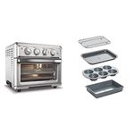 Cuisinart TOA-60C AirFryer Convection Oven, Silver & Chicago Metallic 8044 Non-Stick Toaster Oven Set, 4-Piece