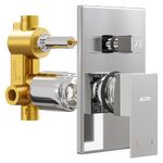 ALTON EDGE, Brass, Concealed Body High Flow Diverter With Exposed Part Kit | Bathroom Shower System | Bathroom Mixer | Chrome Finish