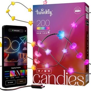 Twinkly Strings AUB-C – 200 Star-Shaped RGB LEDs, Green Wire, AUB-C