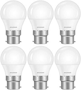 SYLVANIA Mini Globe Frosted LED Light Bulb, B22, 8W, 806 Lumens, Warm White 2700K - 6 Pack