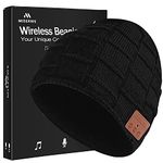 MISERWE Wireless Beanie Cool Stereo Effect Wireless Hat Wireless Knit Cap Hands-Free Headphones Beanie Washable Unisex Headphone Hat Gift for Men,Women Black