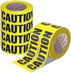 SWRT 6 Rolls Premium Yellow Caution Tape, 3 Inch x 1000FT(Total 6000FT) Bright Hazard Tape with Bold Black Text for Danger Zones/Sporting Events, Construction Tape for Crime Scenes/Halloween Decor