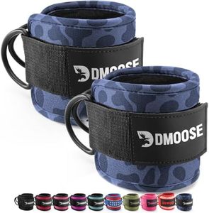 DMoose Fitness Ankle Strap for Cable Machine - One Size Fit with Premium Padding Cuffs, Ankle Bands for Working Out, Booty Workouts, Leg Extension, Hip Abductors, Kickbacks & Lower Body Exercises