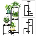 Mokani Plant Stand for Indoor Outdoor, 5-Tier Metal Plant Shelf Rack for Corner, Multiple Plants Flower Pot Holder for Living Room Patio Garden Balcony