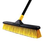 MinuteToCleanIt 18-Inch Heavy Duty Cleaning Brush, Yard Broom with Extendable Handle for Garden, Walkway, Balcony, Industrial Spaces and Outdoor area, 65.3-Inch-Long Pole, Wet & Dry Use, Yellow