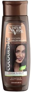 NaturVital - Mascarilla de Pelo ColourSafe, Sin Parabenos ni Siliconas, Mascarilla de Coloración para Cabellos Castaños, con Keratina Vegetal, Aporta Brillo y Protege el Color, 300ml