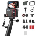 SJCAM SJ30 8K20fps/6K30fps/4K60fps Action Camera,600min|Dual Lens Night Vision Motorcycle Helmet Camera with 2.51" Flip Touchscreen,140° FOV Waterproof Underwater Camera,Voice Control Vlog Cam,Black