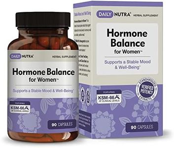 Hormone Balance for Women by DailyNutra - Natural Mood Supplement - PMS Relief and Menopause Support | Featuring Clinically Studied KSM-66 Ashwagandha (90 Capsules)