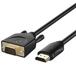 Rankie HDMI to VGA (Male to Male) Cable, Compatible with Computer, Desktop, Laptop, PC, Monitor, Projector, HDTV and more, 1.8 m