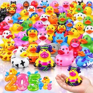 205 Pcs Rubber Ducks, Random Jeep Ducks Bulk, Kids Bath & Pool Party Toys | 2.3 Inch Assorted Floater Rubber Ducks, 51 Unique Designs, Baby Bath & Summer Pool Toys, Birthday Party Favors