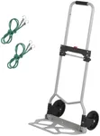 GarveeTech Folding Hand Truck and Dolly, 180lbs Load Capacity, Steel Portable Folding Cart with Bungee Cord Telescopic Handle and Rubber Wheels for Home, Travel, Mobile Warehouse