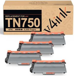 v4ink 4PK TN750 Toner Cartridge Compatible for Brother TN750 TN-750 TN720 TN-720 Toner Cartridge High Yield Black for Brother hl-5470dw hl-5470dwt mfc-8710dw mfc-8950dw 8910dw dcp-8110dn Printer