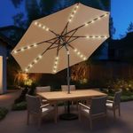 HOMSHADE 9ft Solar Patio Umbrella -