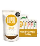 Classic Organic Bone Broth Bundle by Borough Broth - Chicken, Beef & Lamb - Free Range & Grass Fed - Source of Collagen & Protein, Low Calorie, Gluten-Free, Chilled, 7 x 324g