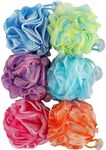 Spa Savvy 6 Pack Bath 50 Gram 5" Shower Pouf Loofah with Suction Cups