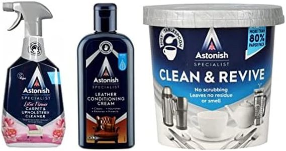 Astonish Specialist Furniture and Revival Bundle - Includes Carpet, Chair & Upholstery Deep Cleaning Fabric Spray, Leather Conditioning Cream & Clean & Revive Foaming Powder