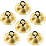 6 Pieces Finger Cymbals Belly Dancing Finger Dance Finger Zills Dance Finger Musical Instrument for Dancer Party (Brass, Gold)