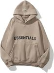 flintronic Hooded Top, Unisex Fleece Hoodie, Couples Warm and Comfortable Fashion Sweatshirt, Hooded Sweatshirts for Men and Women (Light Brown)