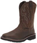 Wolverine Men s Rancher 10 Square Toe Steel Toe Work Boot Dark Brown/Rust 10 D(M) US