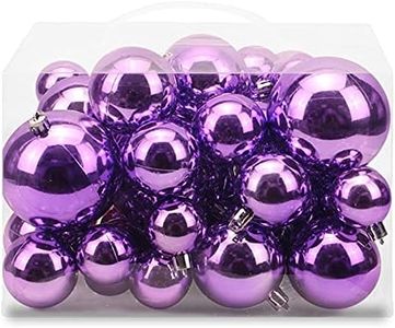 AMS 40ct Christmas Ball Plated Ornaments Tree Collection for Holiday Wedding Party Decoration(40ct Brilliance, Light Purple)