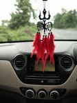 SAHASTRA Dream Catcher Hand Made For Positive Vibes, Wall Decor And Car Hanging Made With Acrylic Material Of Feathers (Trishul), Iris