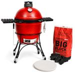 Kamado Joe Classic Joe II Pizza Bundle with Ceramic Pizza Stone and Big Block XL Charcoal